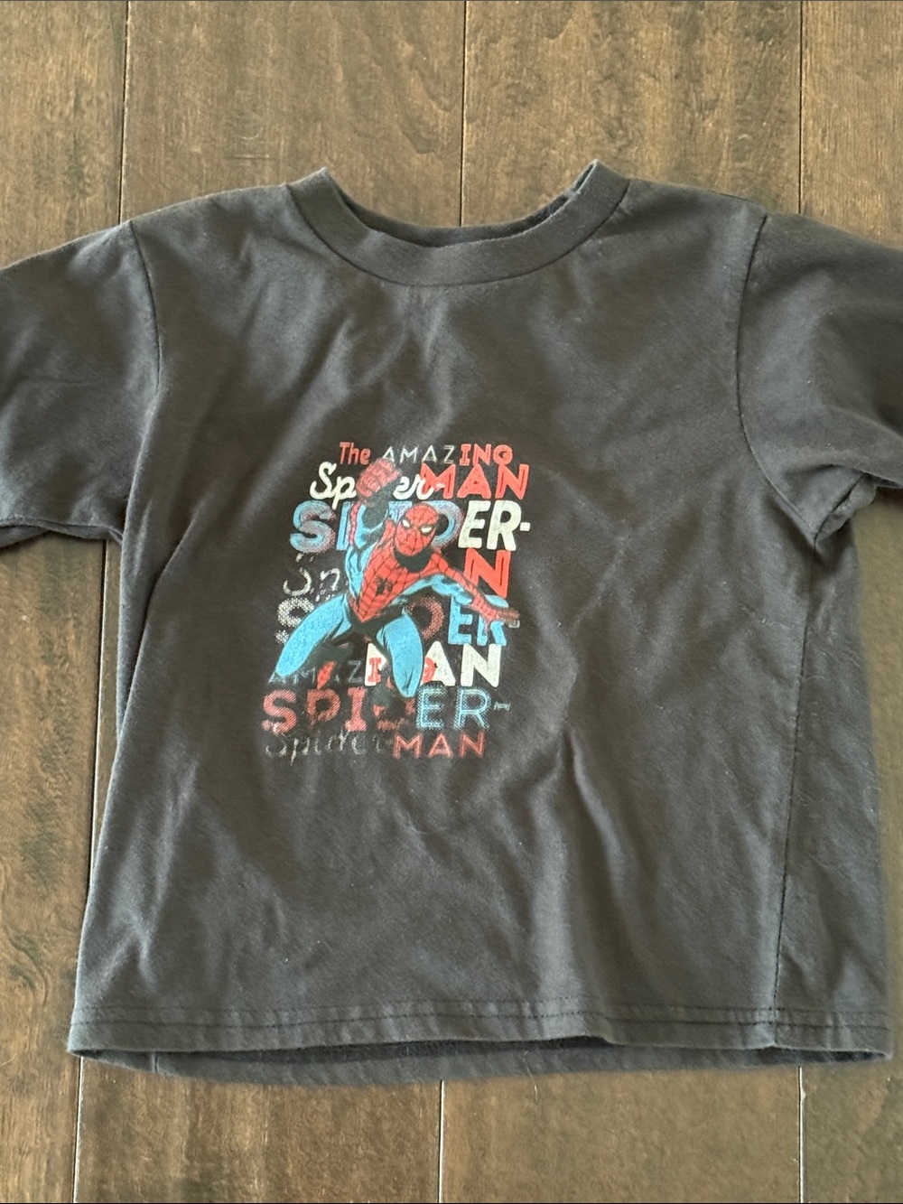 Toddler Boys Spider-Man Faded Black Distressed Graphic Tee - Youth